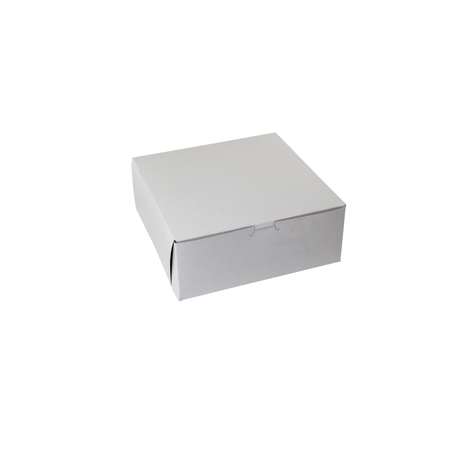 BOXIT Boxit 10"x10"x4" White Lock Corner Bakery Box, PK100 10104B-261